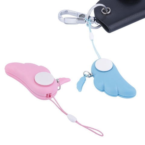 Angel Wings Protection Panic Safety Security Anti-Wolf Alarm Girls Personal Self Defense Supplies Alarm Key Ring 90dB