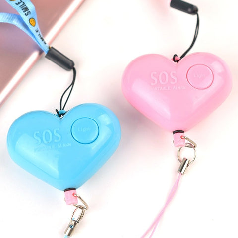Self Defense Alarm 120dB Heart Shape Girl Women Security Protect Alert Personal Safety Scream Loud Keychain Emergency Alarm